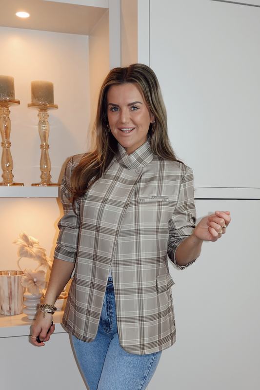 Blazer Bloomy Beige ruit