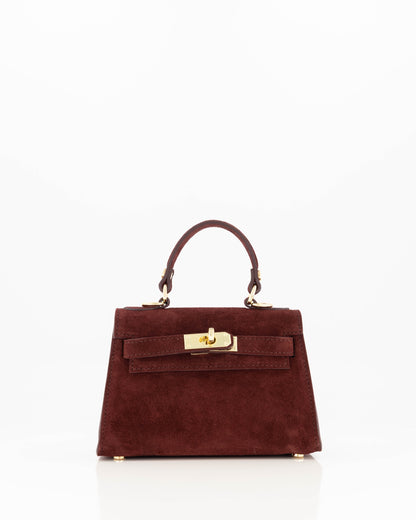 100% Suede Crossbody tas Grace Burgundy