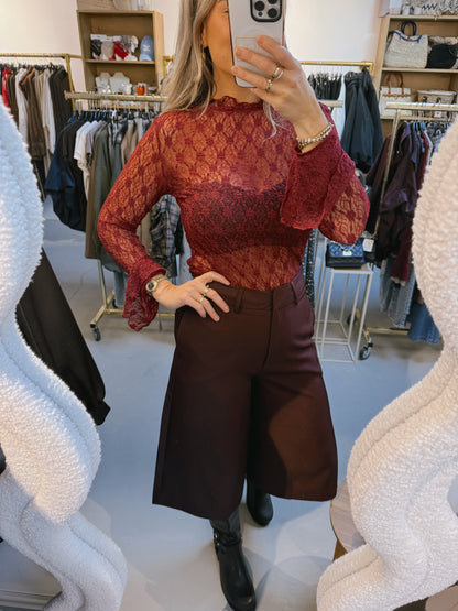 Ambika kanten top Kaya Burgundy/Plum