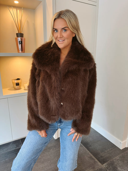 Fake Fur bontjas Chérie Bruin