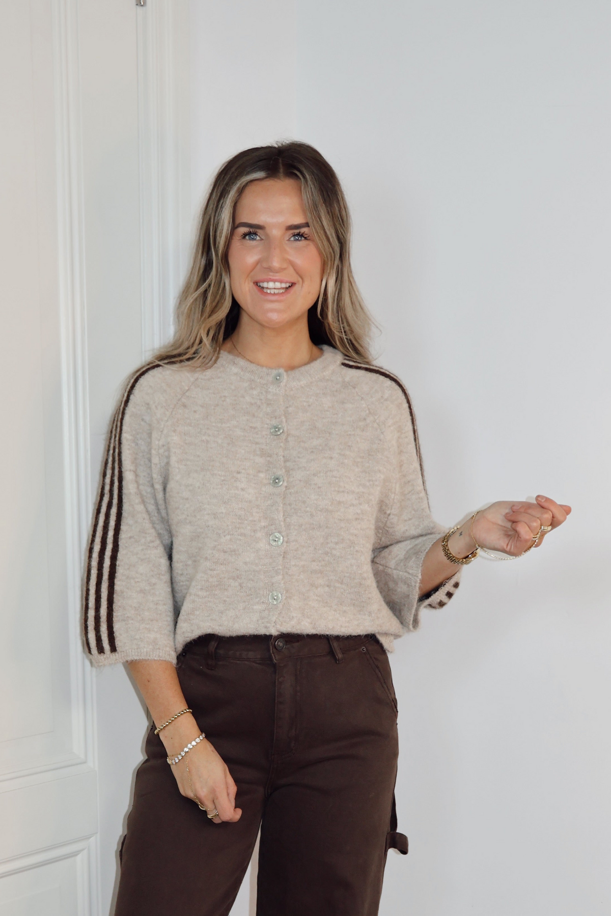 Alpaca vest Ally Taupe/Bruin