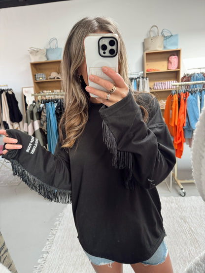 Sarvari Longsleeve Franjes Zwart