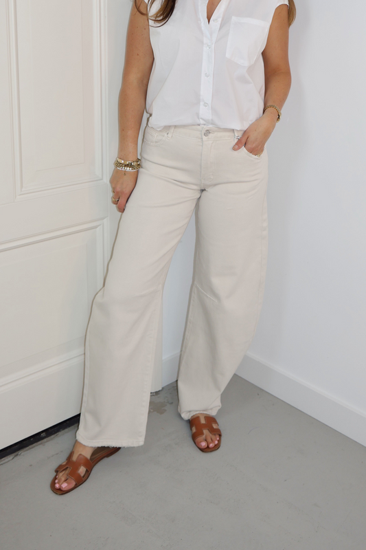 Queen Hearts "The Barrel Jeans" Beige