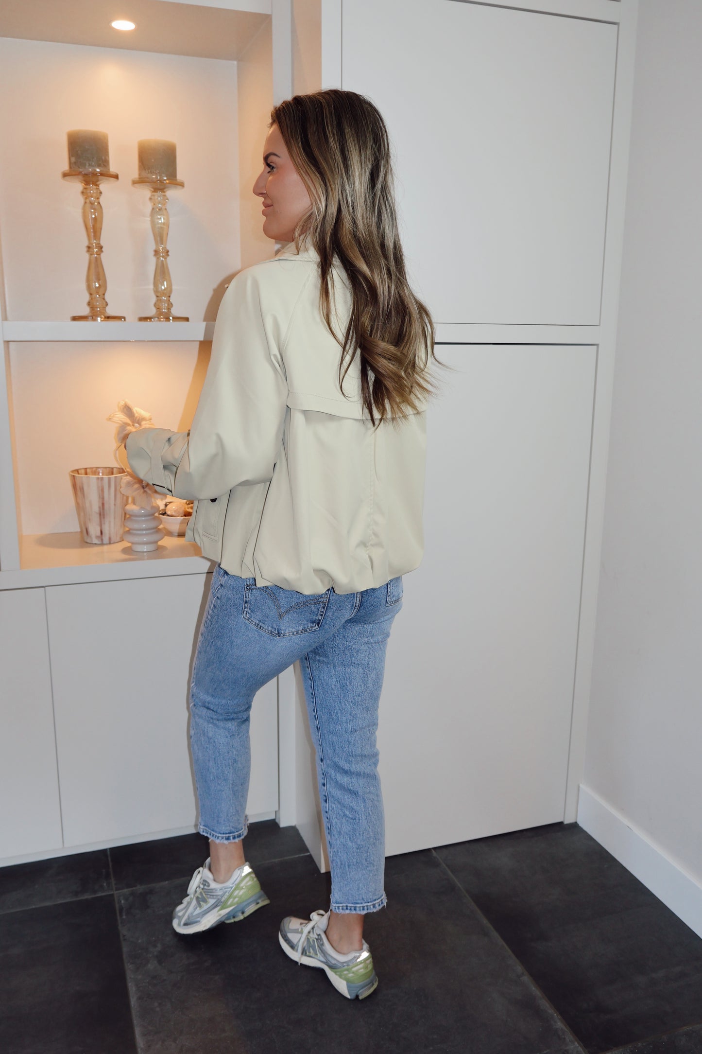 Korte trenchcoat Fenna Groen