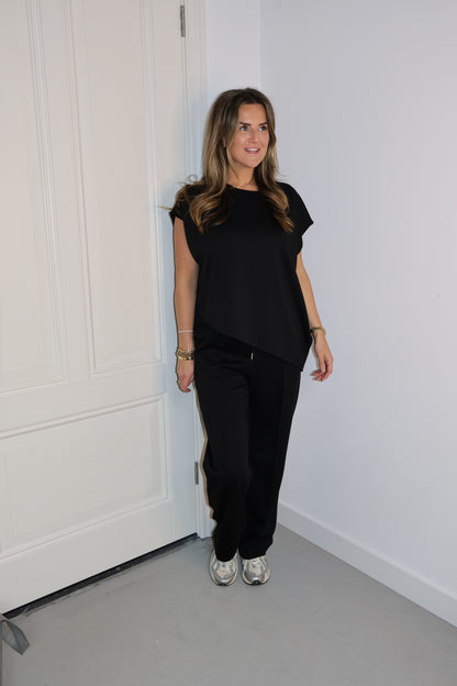Dreamy joggingset 2-pieces Schuin Zwart