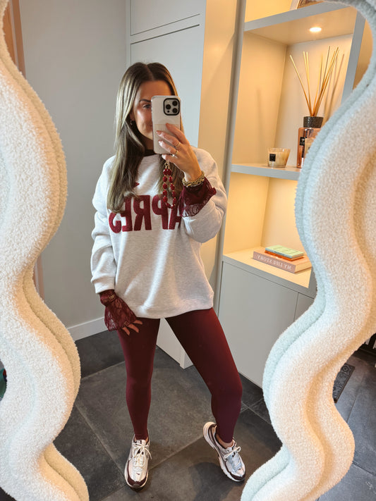 APRES Sweater Grijs/Burgundy