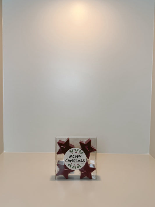 Merry Christmas Wine Red ster kaarsen