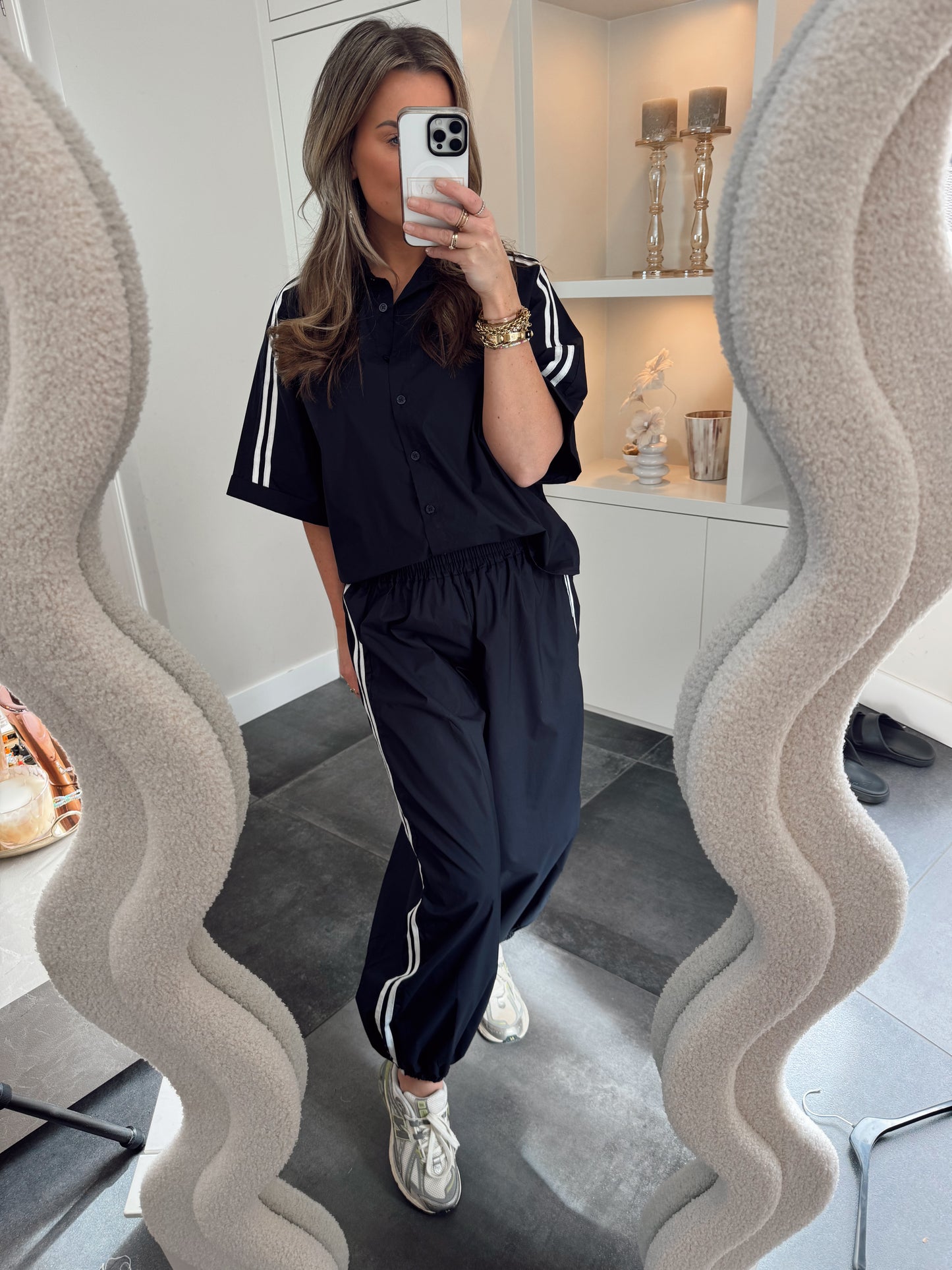 Bibi Blouse stripes Navy/Wit