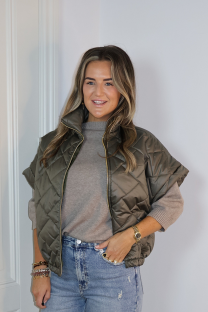 Bodywarmer stiksels Shy Celadon