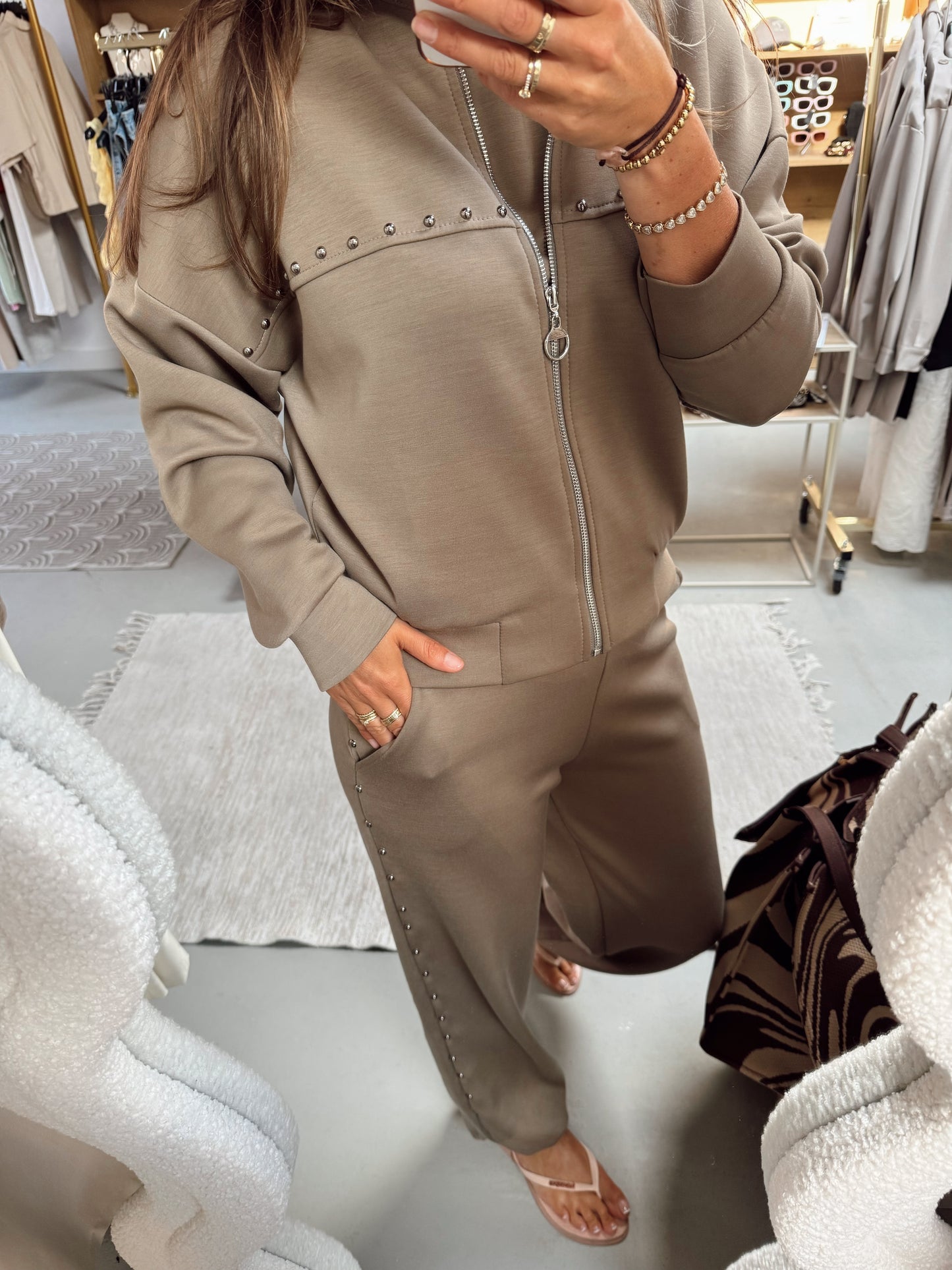 Vest studs Lexy Taupe