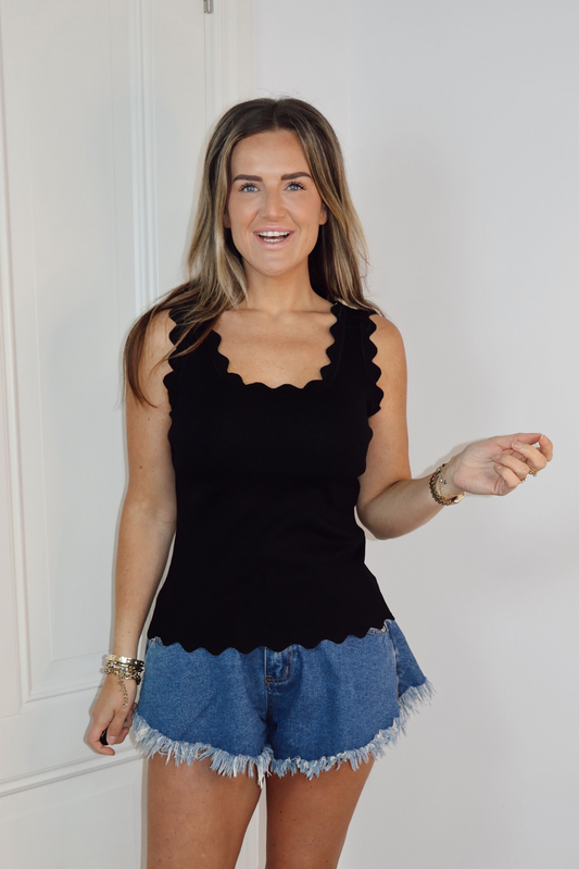 Top Golvende hals Lovi Zwart