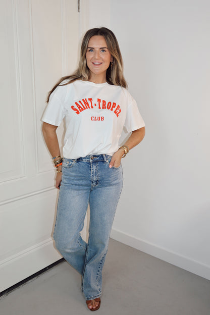 T-shirt Saint Tropez Wit/Rood