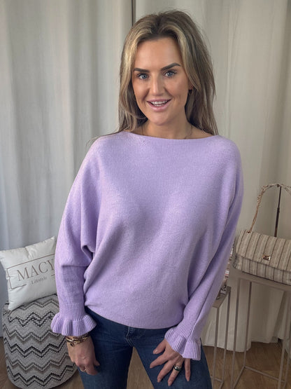 Vlinder Ruffle Top Lila