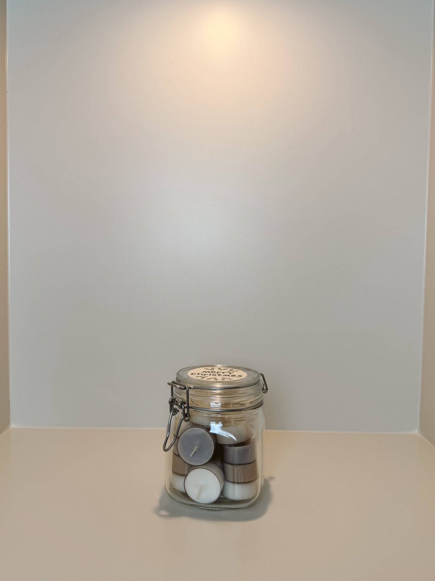 Weckpot Merry Christmas waxinelichtjes Neutral