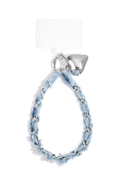 Telefoonketting Denim Hearts BabyBlue