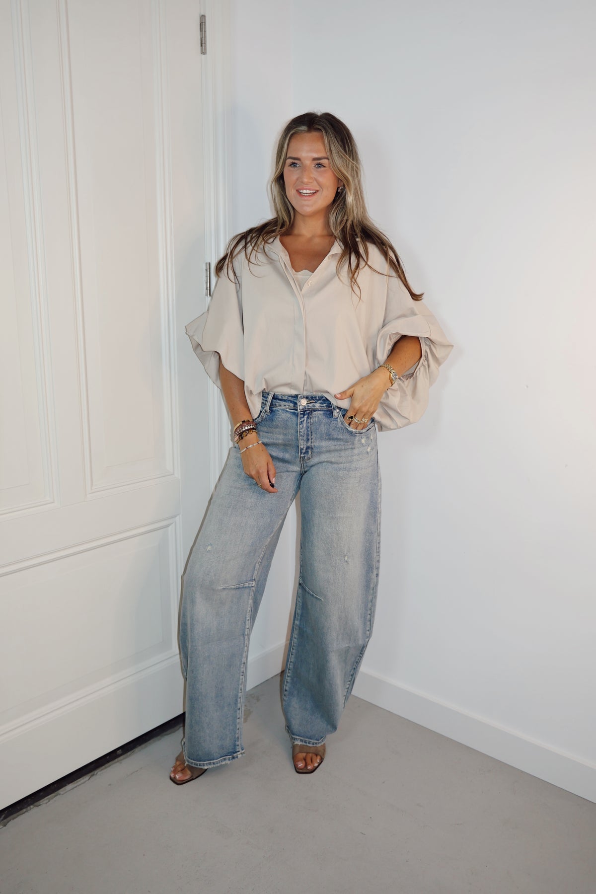 Queen Hearts "The Barrel Jeans" Jeansblauw