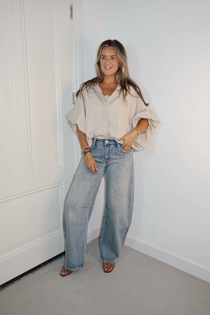 Queen Hearts "The Barrel Jeans" Jeansblauw