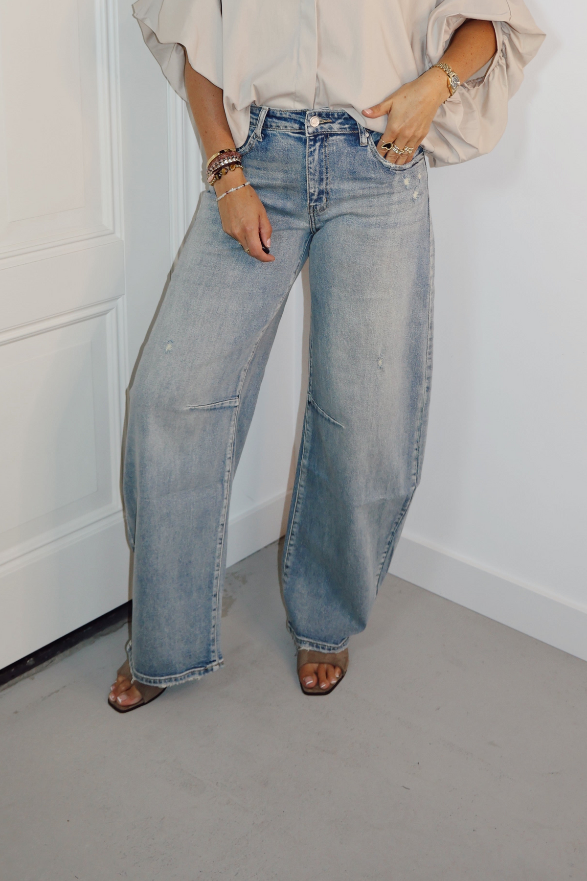 Queen Hearts "The Barrel Jeans" Jeansblauw