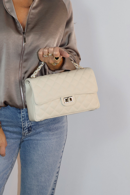 100% Leer Audrey Medium Beige gold
