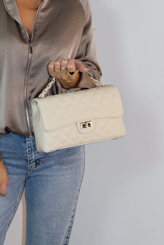 100% Leer Audrey Medium Beige gold
