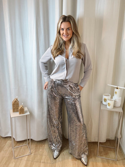 Pants Glittery Silver