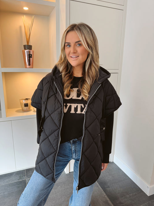 Bodywarmer kort Khloe Zwart
