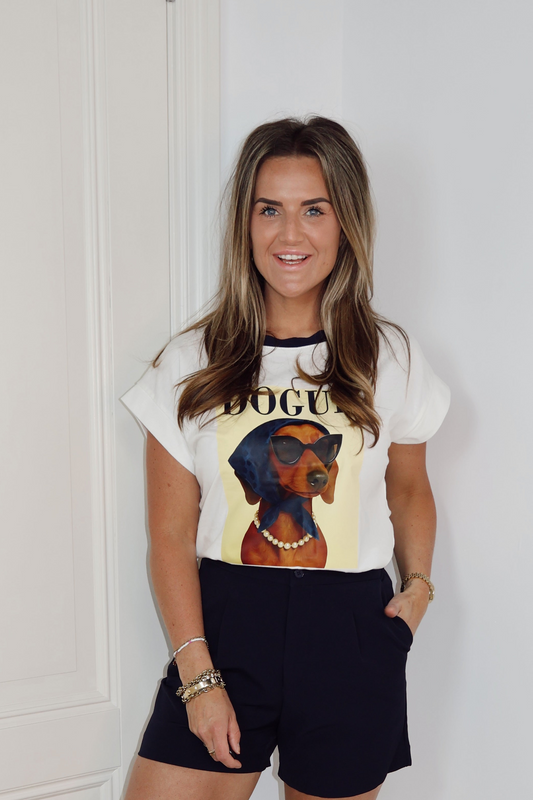 T-shirt Timiami Dogue Wit/Donkerblauw