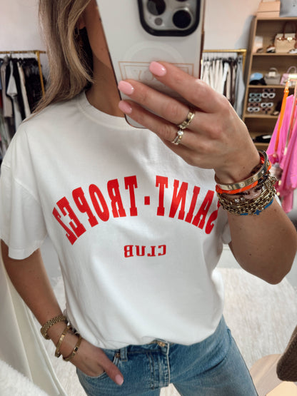 T-shirt Saint Tropez Wit/Rood