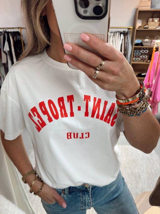 T-shirt Saint Tropez Wit/Rood