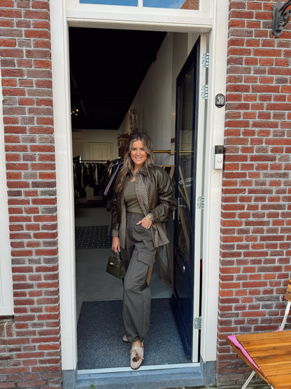 Ambika Blouse Kristien Ruit Beige