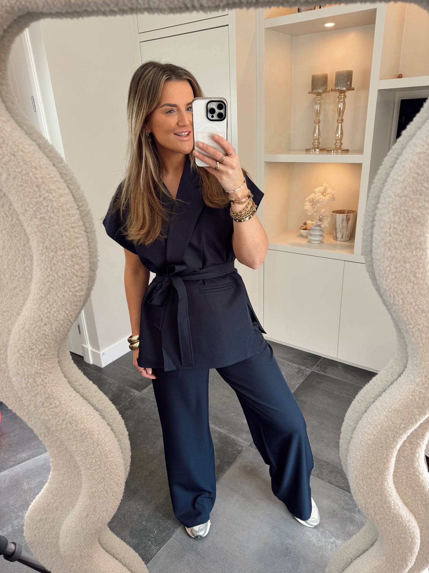 Ambika Pantalon Gris Navy