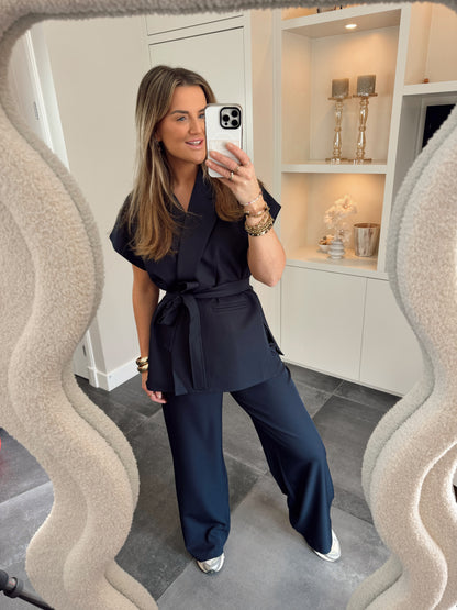 Ambika Pantalon Gris Navy