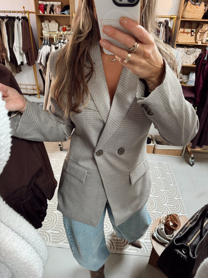Ambika Blazer Silvi Ruit Beige