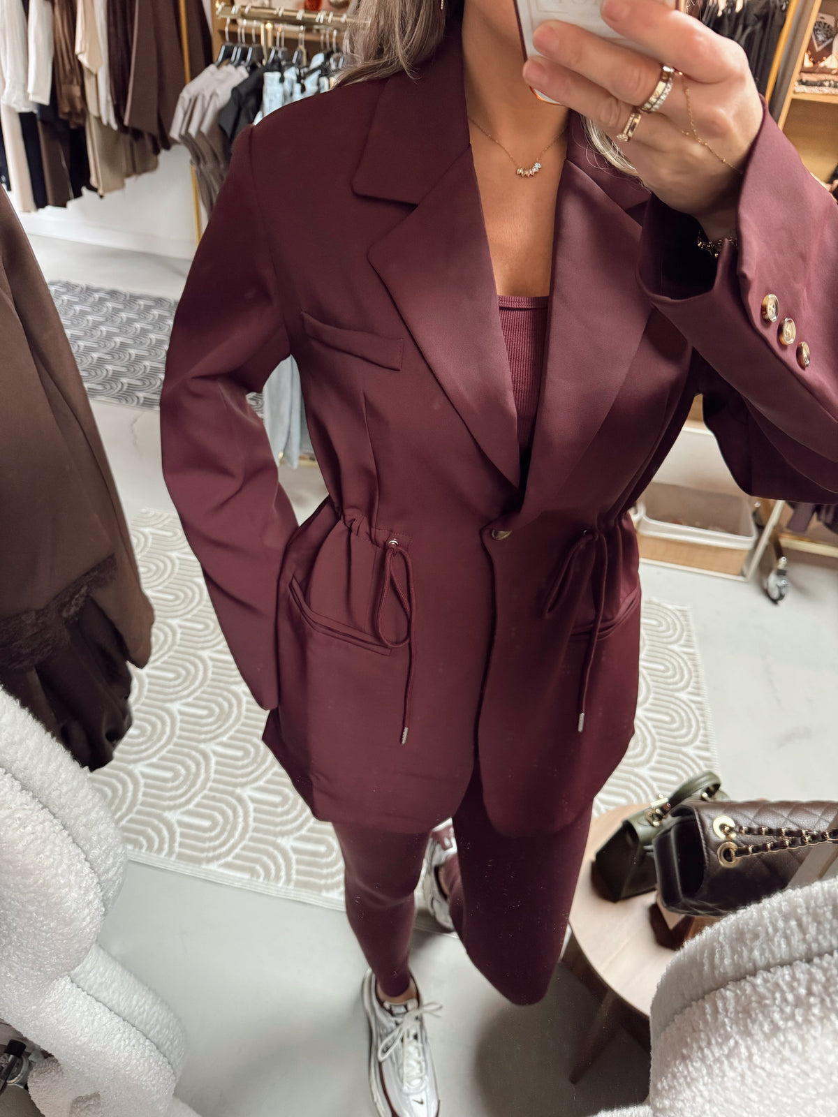 Blazer met ceintuur Billy Burgundy