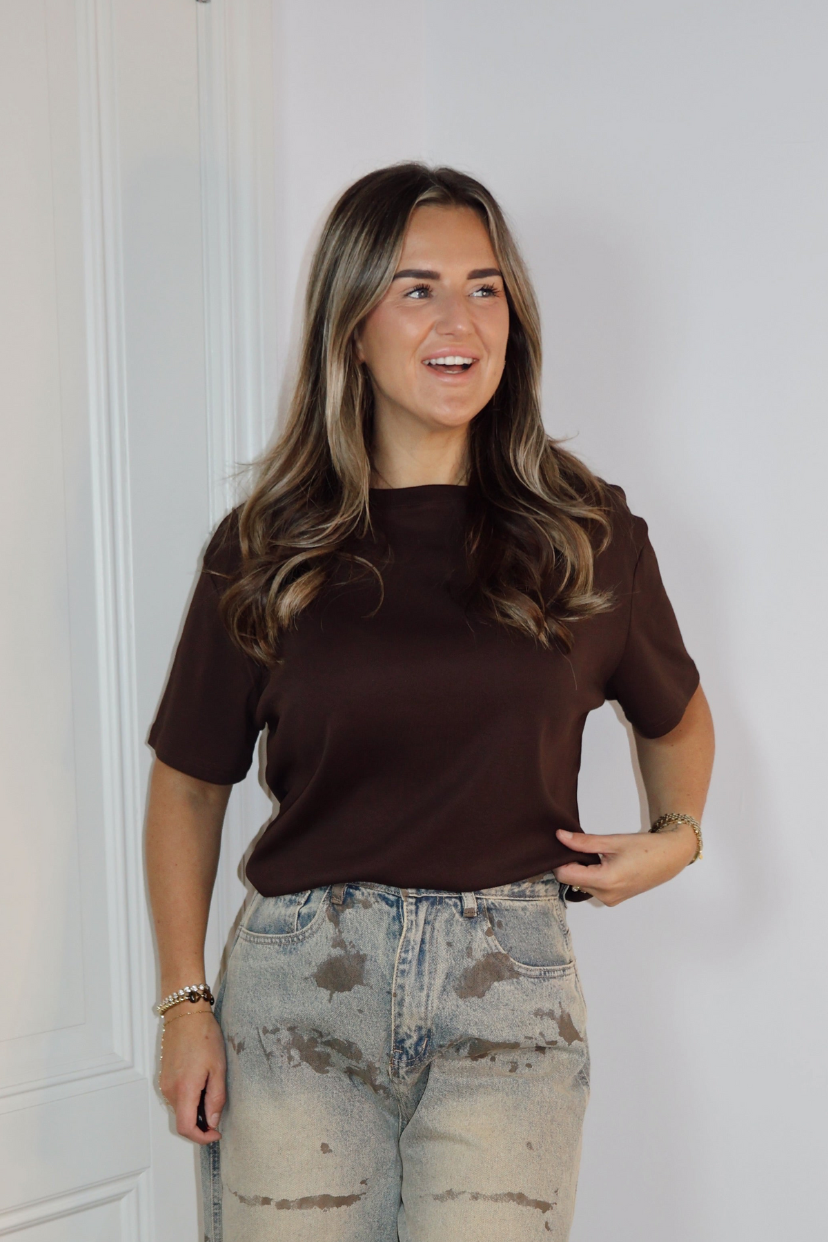 Ambika basic T-shirt JAM Coffee Bruin