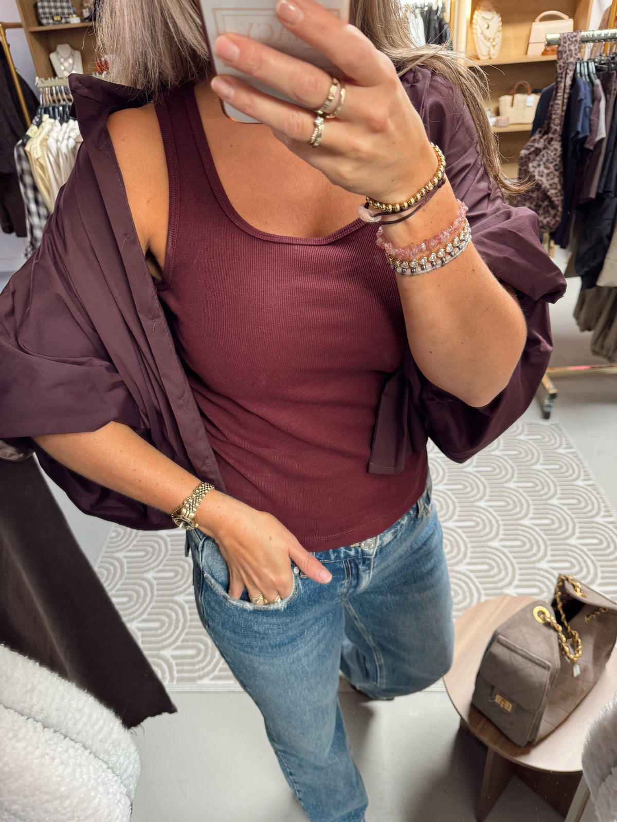 Ambika singlet Violet Burgundy