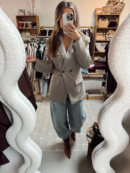 Ambika Blazer Silvi Ruit Beige