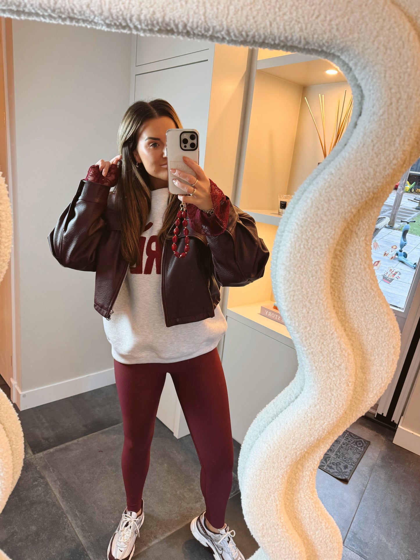 APRES Sweater Grijs/Burgundy