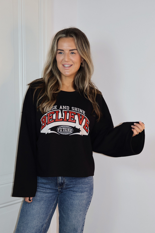 Sweater top Believe Zwart