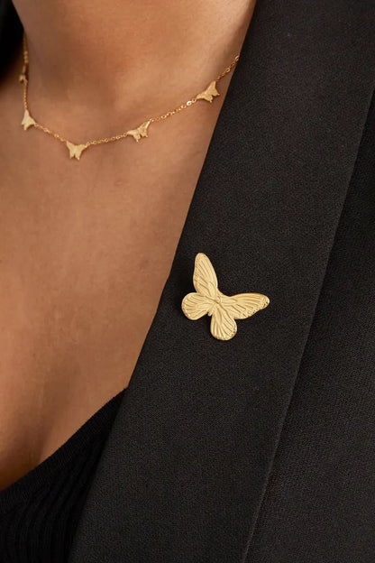 Butterfly brooch gold
