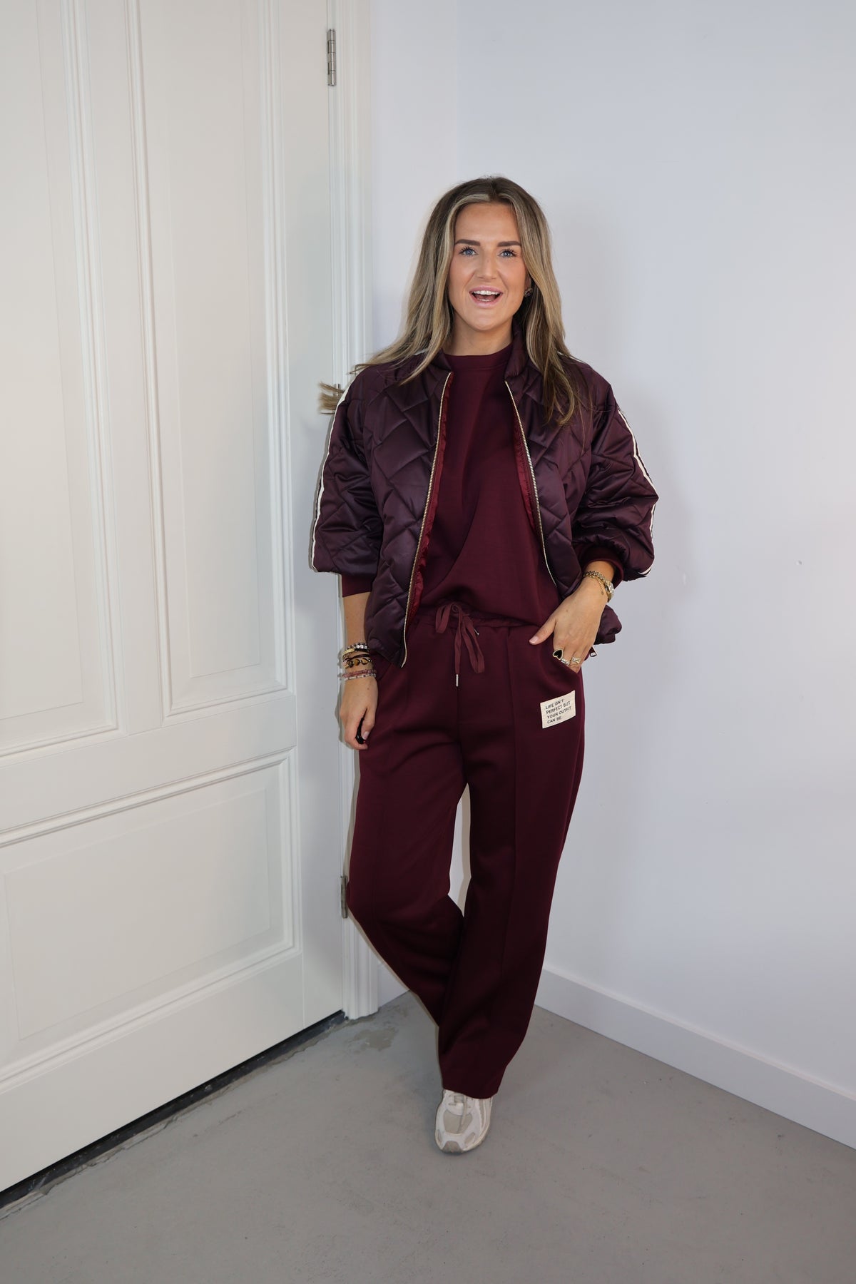 Bomberjack streep Billy Plum/beige