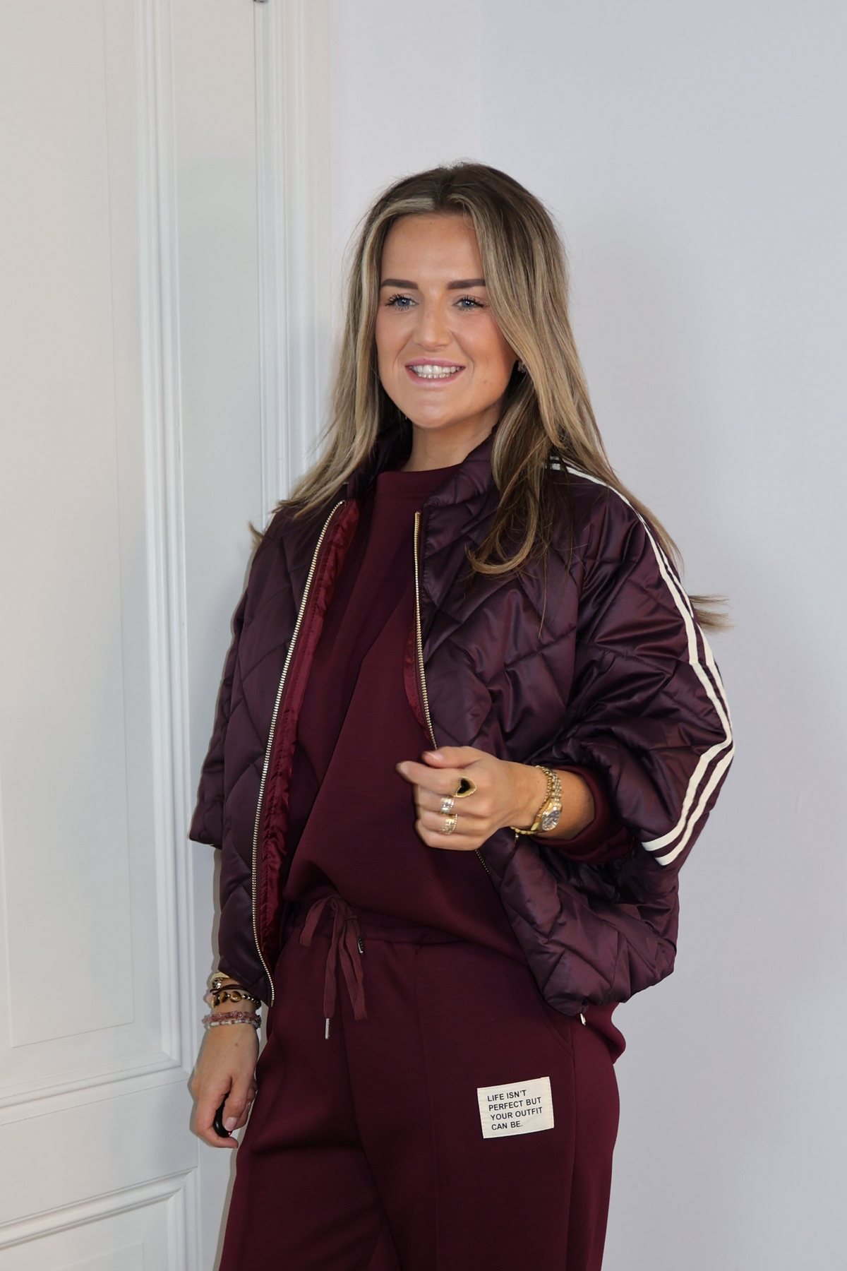Bomberjack streep Billy Plum/beige