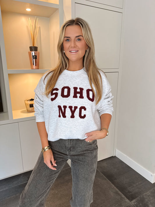 Sweater SOHO NYC Grijs / Burgundy