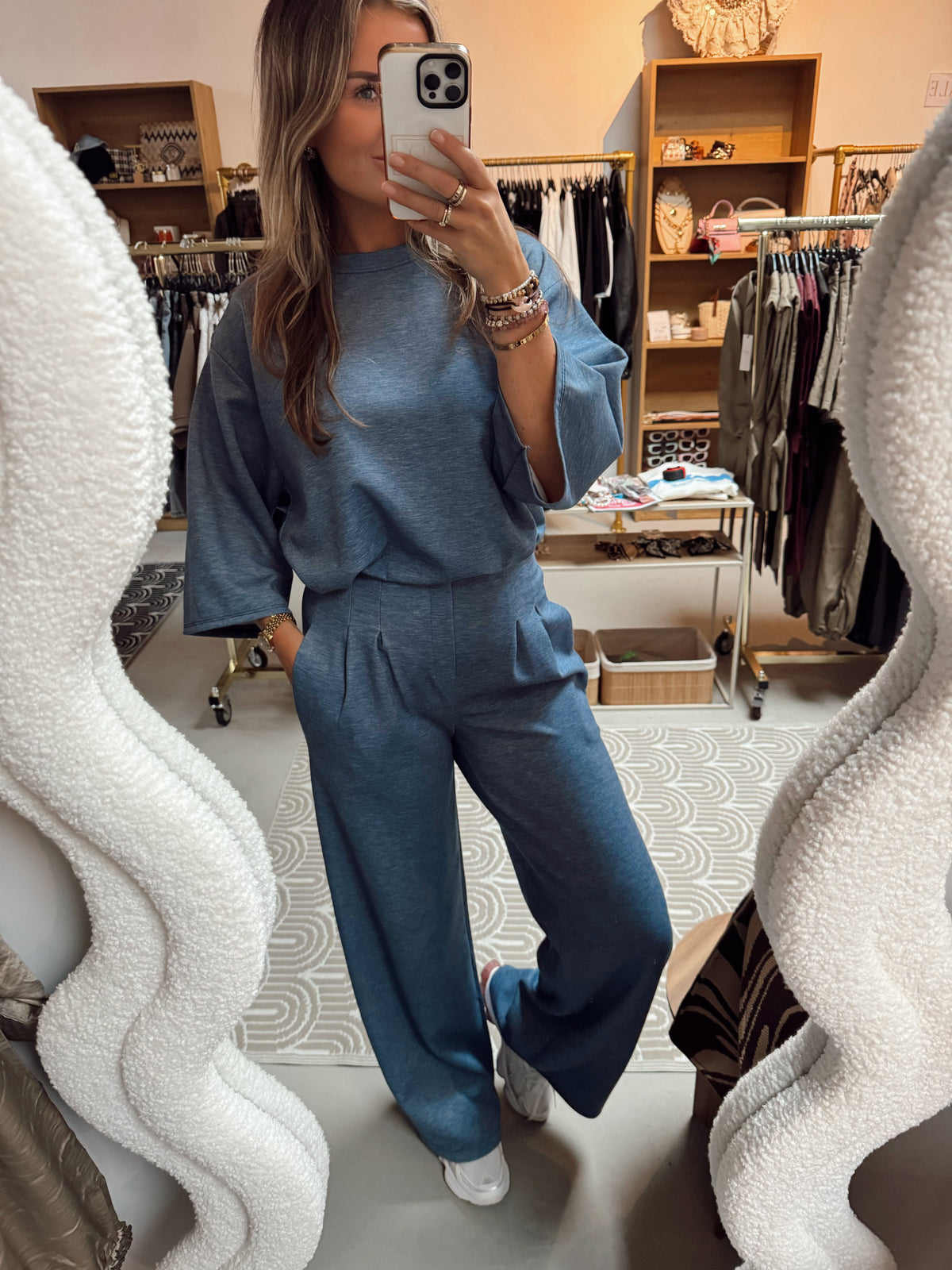 2-pieces lange broek + top Kelly Jeans blauw