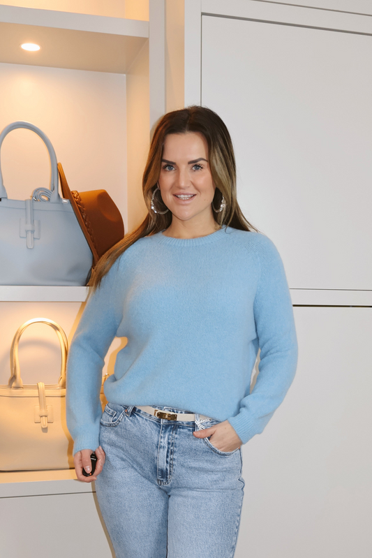 Alpaca top Lange mouwen Lichtblauw