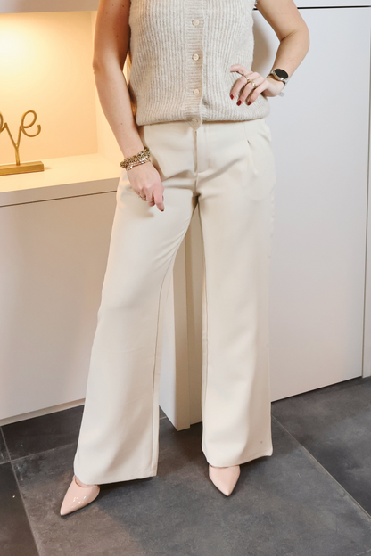 Pantalon Kella Wideleg Beige