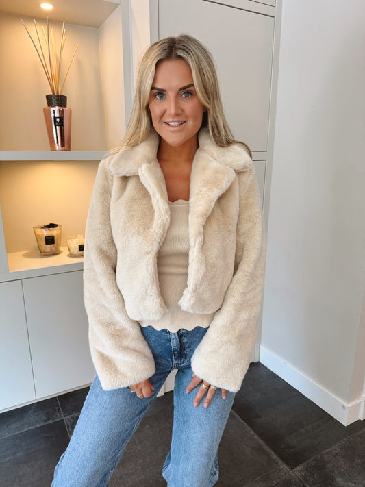 Fake Fur bontjas Zara Rose Beige