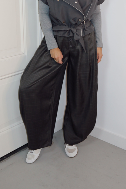 Ambika Pantalon Balloon Kylie Grey Check