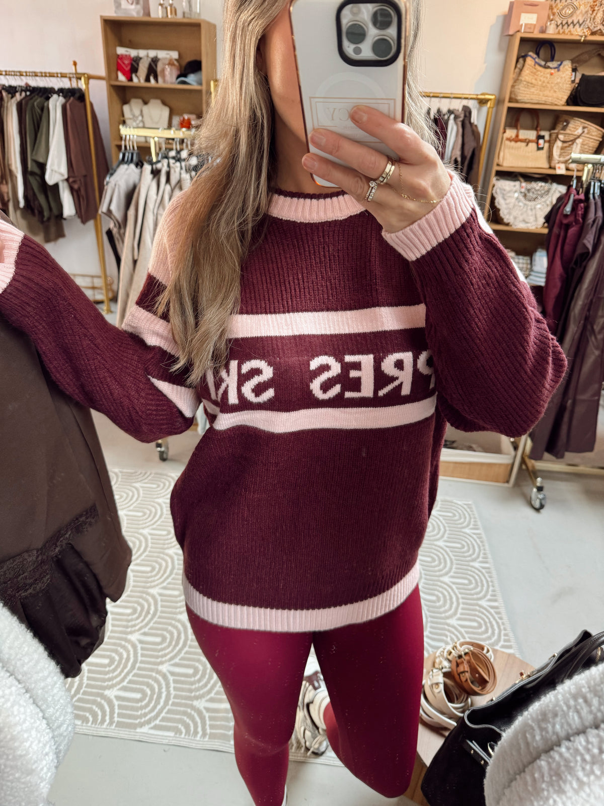APRES SKI Trui Burgundy/Roze