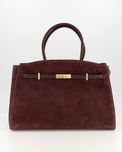 100% Suede Schouder tas Braga Burgundy